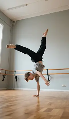 舞蹈室跳街舞的帅气男孩图片