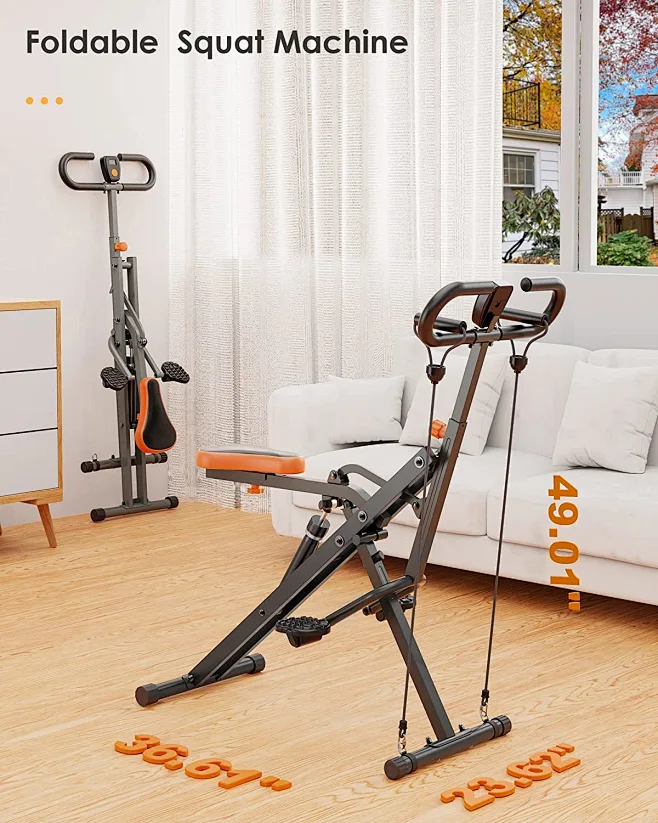 Niceday 4-en-1 Machine à Squats Et Rameur/avec Support, Pour La