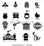 stock vector : Icons set Honey | Bear+Bee Site Ideas