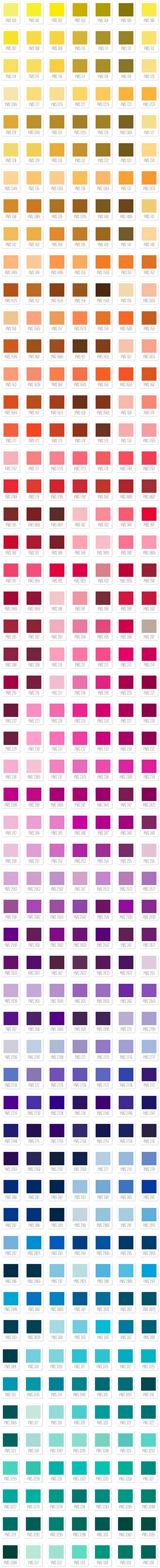 pantone colours