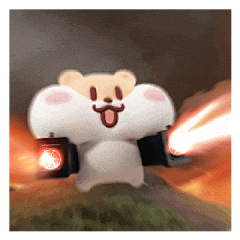 可爱小熊变身超燃战士，发射激光超酷炫 奶茶鼠表情包 | 嗝～奶茶真好喝