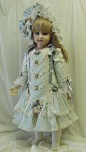 Doll Dress for 27" aqua silk v: 