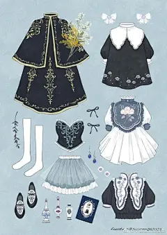 插画衣服画法，by ふわっとん的服饰搭配参考

手残党！学画画进步缓慢没有方向？戳：°学画画，没有你想的那种速成！

#绘画素材# #国庆打卡记# #绘画干货# ​​​​