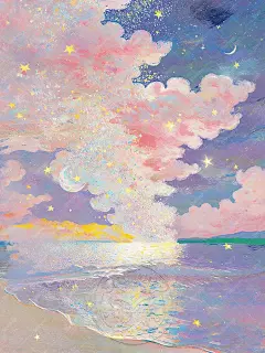 星空滑落，垂落无垠海面_3_Shrimp_来自小红书网页版