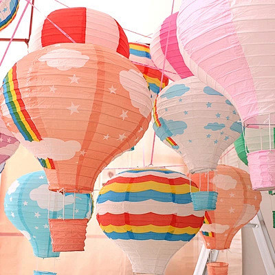 8寸儿童diy彩色手提热气球纸灯笼幼儿园...