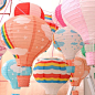 8寸儿童diy彩色手提热气球纸灯笼幼儿园中秋节元宵节背景装饰材料-淘宝网