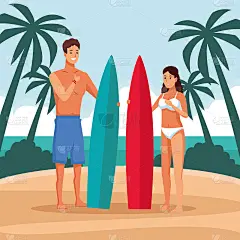 海滩上的年轻情侣