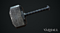 Mjolnir (Thor's Hammer), Attila Marton : Mjolnir done for Blackrose Arts developers of VALHALL.
One 4k texture set for the cinematic which can be seen there:
https://www.youtube.com/watch?v=AwMPjlz8X94
Otherwise 2k in game.
4.5k triangles
Responsible for 