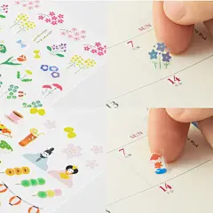 日本MIDORI达成目标季节贴纸便当动物大叔表情包箭头手帐周边进口-淘宝网