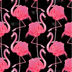 可爱的,式样,插画,火烈鸟,轮廓,非洲,粉色,纺织品,紫色,爱