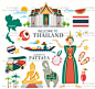 泰国旅游风景建筑图案人物元素背景宣传海报插画设计矢量图片素材-淘宝网