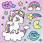 Set of Decorative Fashion Patches, Badges, or Pins