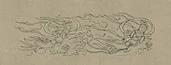 0117_佛像_敦煌莫高窟壁画线描人物稿01-莫高窟390窟隋飞天伎乐_4991x1908PX_TIF_450DPI_37_0