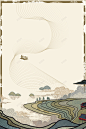 农耕文化中国风海报背景 简笔画 耕地 耕种 阳光 背景 设计图片 免费下载 页面网页 平面电商 创意素材