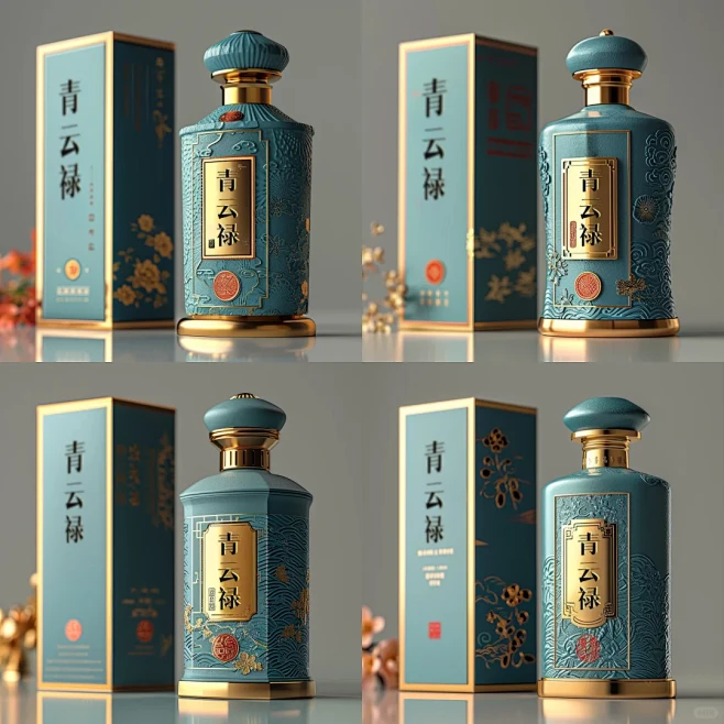 青云禄简约华丽的白酒包装设计瓶型设计 这...