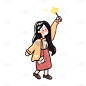 卡通感母亲节女孩元素贴纸