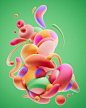 3D abstract blobs c4d color design Digital Art  redshift shapes
