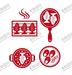 烧烤烤鱼矢量红色剪纸元素 【酷图网】烧烤,烤鱼,红色元素,剪纸元素,美食元素,扁平风插画,卡通插画,卡通贴纸,插画元素,手绘插画,插画设计,矢量元素,元素设计