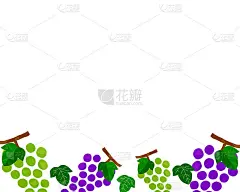 手写风格葡萄，麝香和树叶插图框架