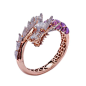 Dragonheart Bangle | Amethyst dragon bangle with diamonds.