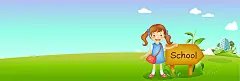 女孩,草地,学校,上学,卡通,海报banner,童趣,手绘图库,png图片,网,图片素材,背景素材,3851981@飞天胖虎