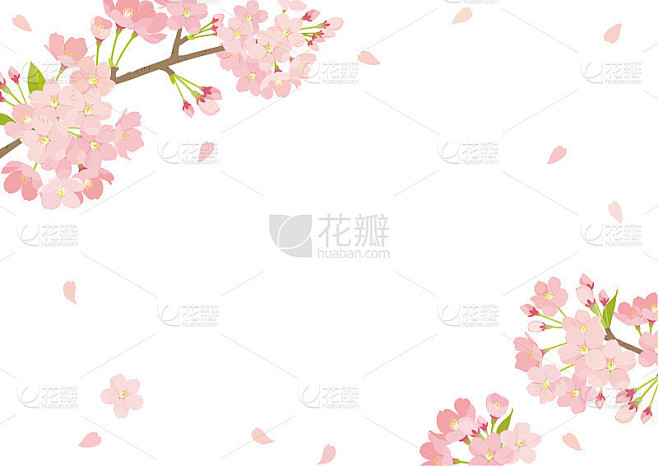 樱花背景的矢量插图