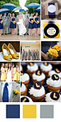 Navy + Yellow + Gray 海军蓝+黄色+灰色 适合城市的夏日婚礼