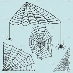 蜘蛛纲,蜘蛛网,恐怖,插画,平坦的,分离着色,自然,恐惧症,蜘蛛恐惧症,剪影
