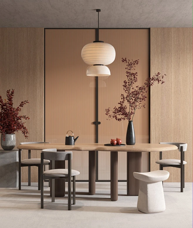 现代侘寂风餐厅.jpg-花瓣网
