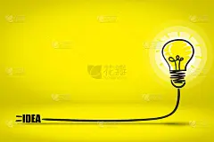 插图:一个插有“IDEA”字样的灯泡