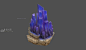 深蓝水晶石头，深蓝色水晶石，深蓝色矿石2 - 各类山石 - 蜗牛模型网 - www.3dsnail.com