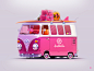 Hello Dribbble t1 vw : HelloThe idea with a van for different platforms was a long time ago.Here's a T1 for a dribbble!I hope you will like it)