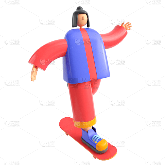 C4D-潮酷运动人物插画10