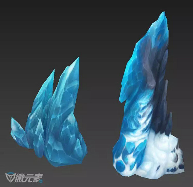 冰雪场景 石头 冰晶 岩石 水晶-场景物件/组件-微元素 - Element3ds.com!