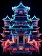 赛博风中式建筑，让你体验不一样的文化之美