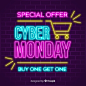 Colorful neon cyber monday Free Vector