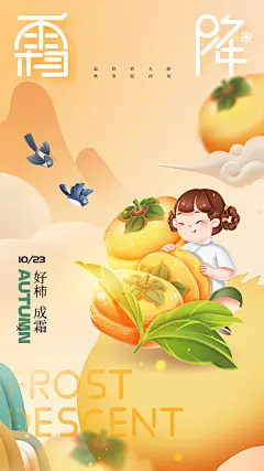 创意简约霜降海报设计