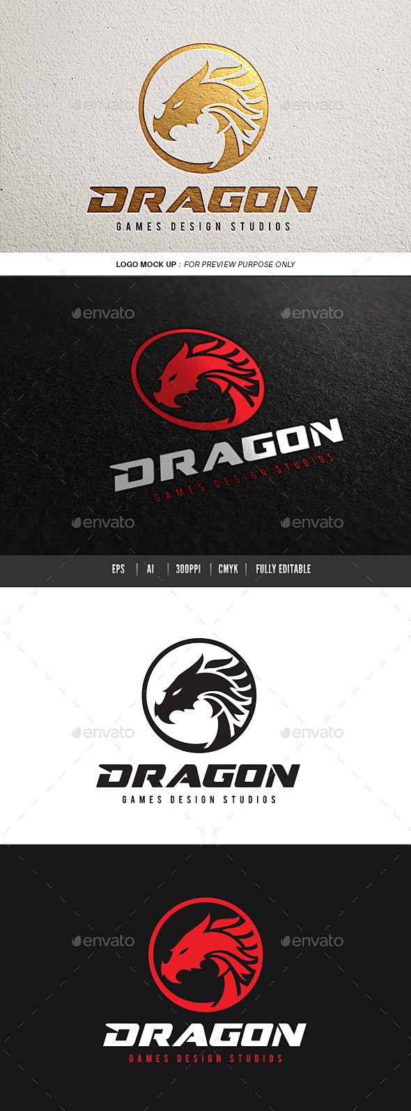 龙——徽标志模板Dragon - Cre...