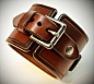 Leather cuff Watch Casio Vintage Brown bridle by mataradesign