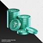 PSD tether usdt coin stacks cryptocurrency 3d render illustration