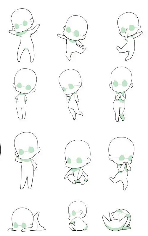 绘画必备的各种Q版人物动态