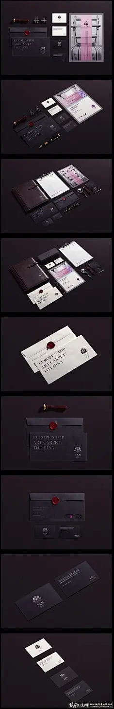 VI设计 VIS视觉形象设计 深灰色时尚VI设计 时尚名片卡片 高档企业品牌设计 企业形象图
