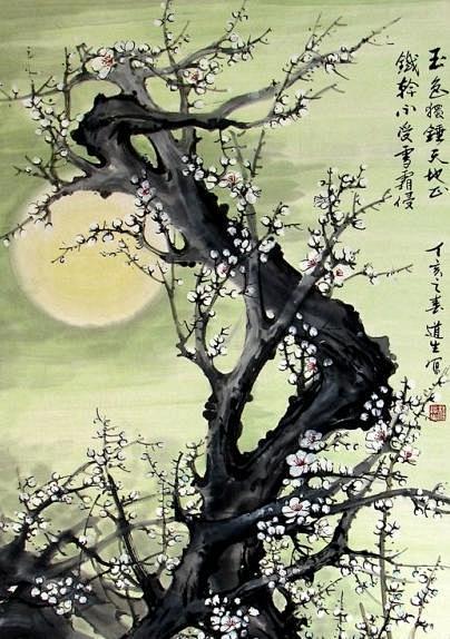 旧时月色算几番照我梅边吹笛唤起玉人不管清寒与攀摘何逊而今渐老都