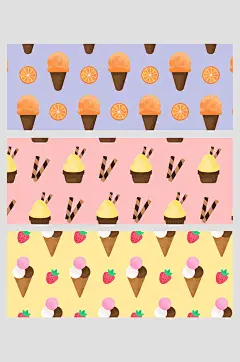 夏日卡通甜筒冰激凌冰淇淋下午茶冷饮草莓