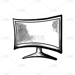 手绘隔离等离子和oled电视或电视观看电影和玩游戏的透明背景，4k高清设备