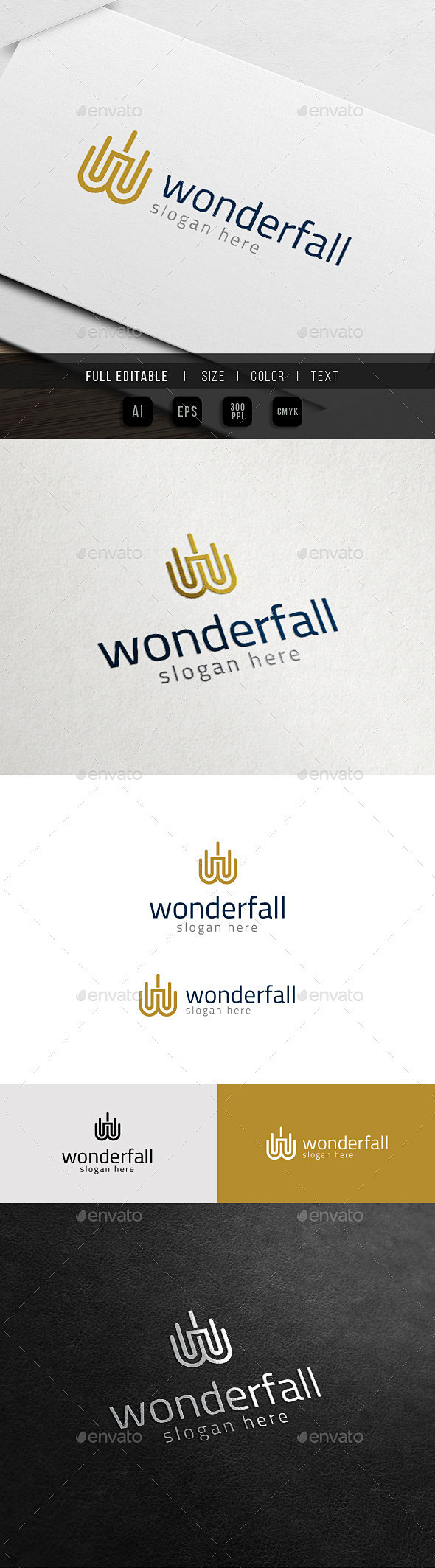 Wonderfall -字母W标志字母标...