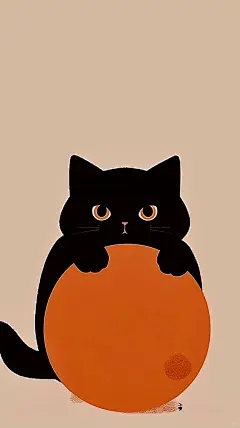 AI｜插画｜请查收！暖色系圆滚滚小猫咪壁纸！ - 小红书