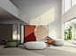 office lounge with Parentesit acustic panels by LievoreAltherr molina for Arper