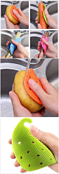 Multi-functional Fruit Vegetable Cleaning Brush. kitchen gadget  #home: 