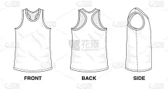 孤立对象的服装和时尚时尚的穿着填补了空白的衬衫上衣。常规t船员颈部带原始V-Back t无袖顶部插图